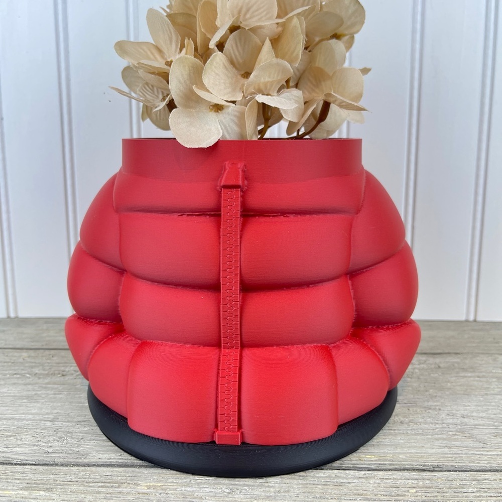 Quirky Puffy Jacket Planter Pot, Inflated Jacket Flower Pot, Indoor Planter Pot